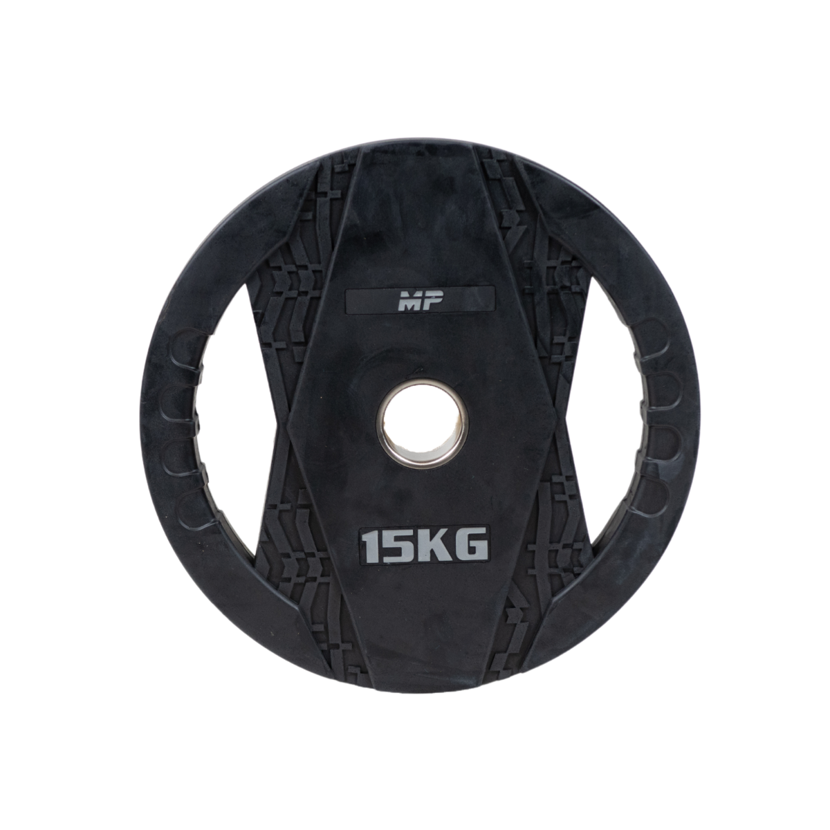 Muscle Power Olympische Halterschijf met Handgrepen - Rubber - 15 kg