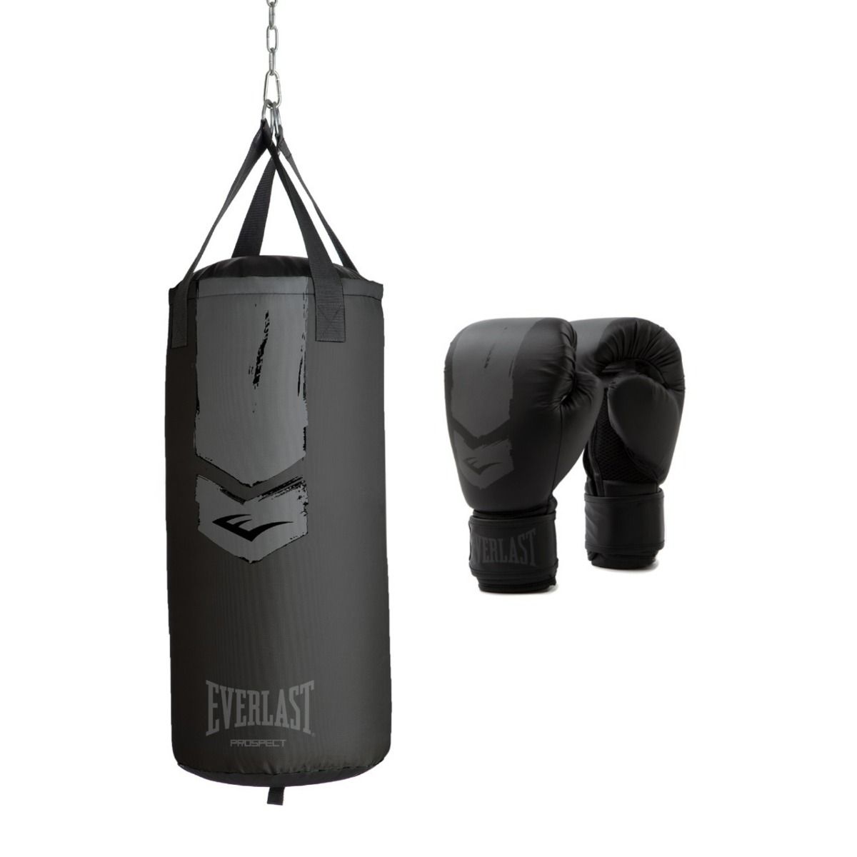 Everlast Prospect 2 Heavy Bag Kit - Bokszak & Bokshandschoenen - Zwart/Grijs - Tweedekans