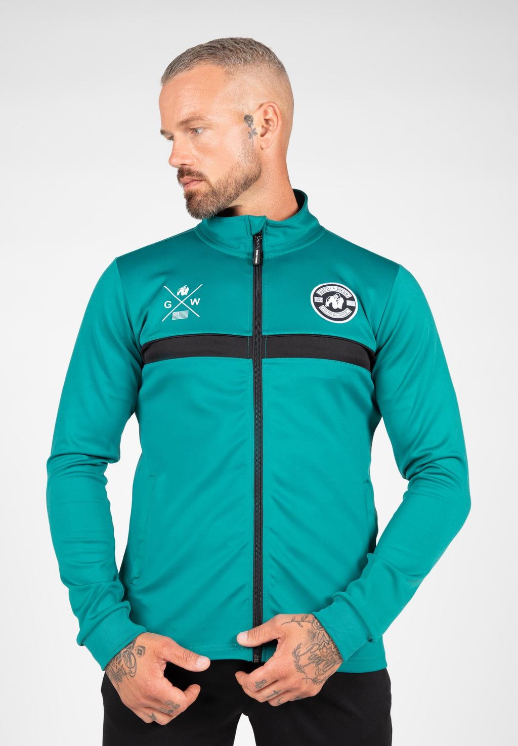 Gorilla Wear Vernon Trainingsjas - Track Jacket - Groen/Blauw