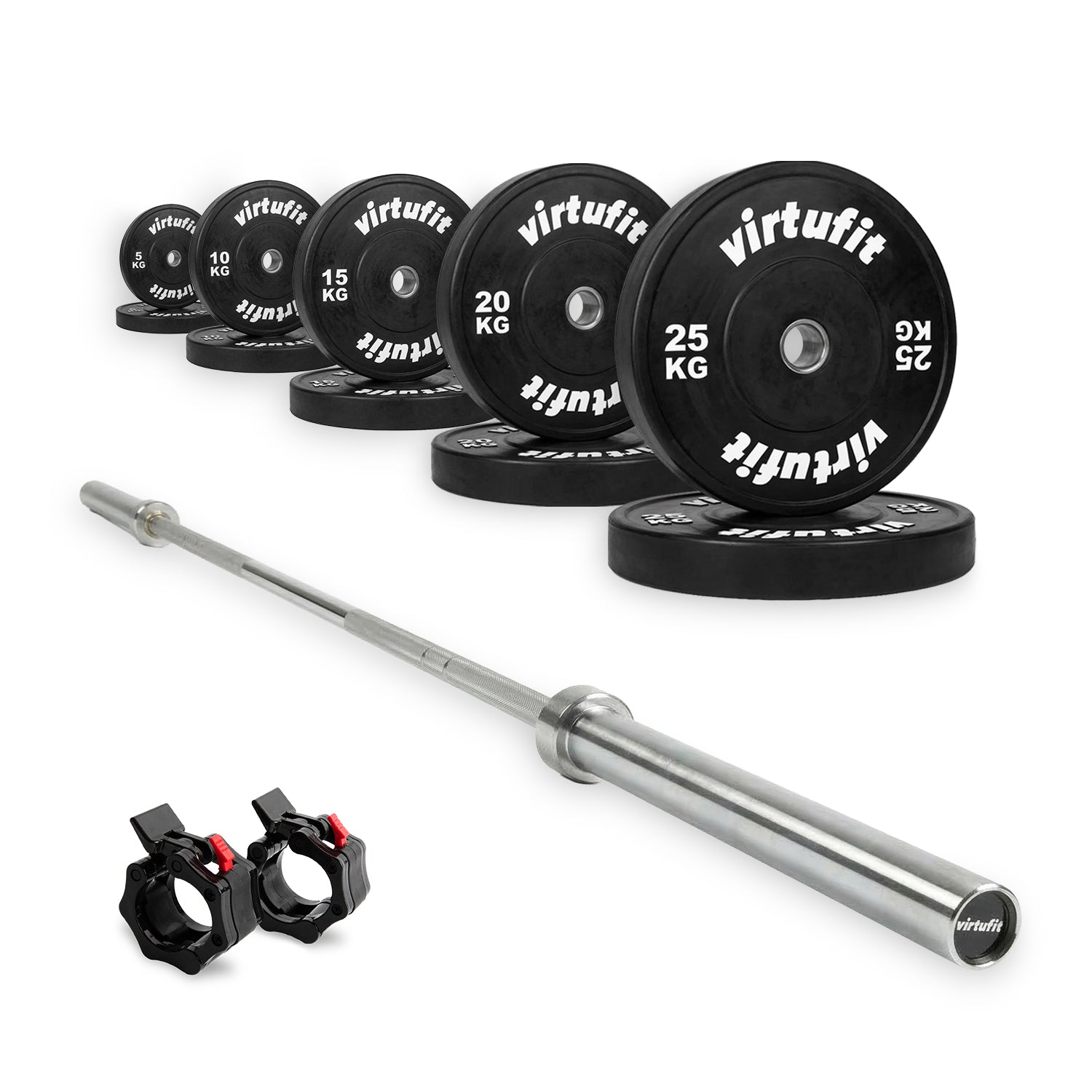 VirtuFit Olympische Bumper Plate Halterset - 170 kg