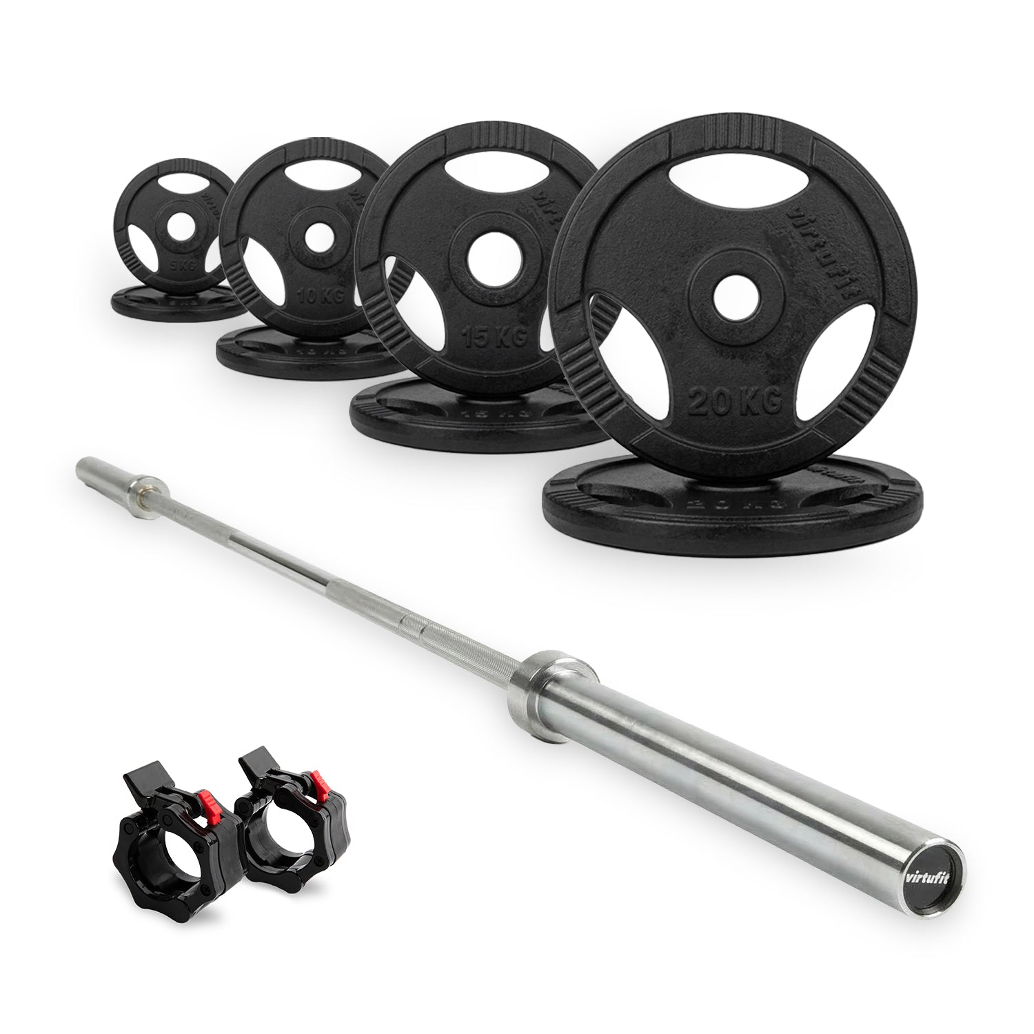 VirtuFit Olympische Gietijzeren Halterset - 120 kg