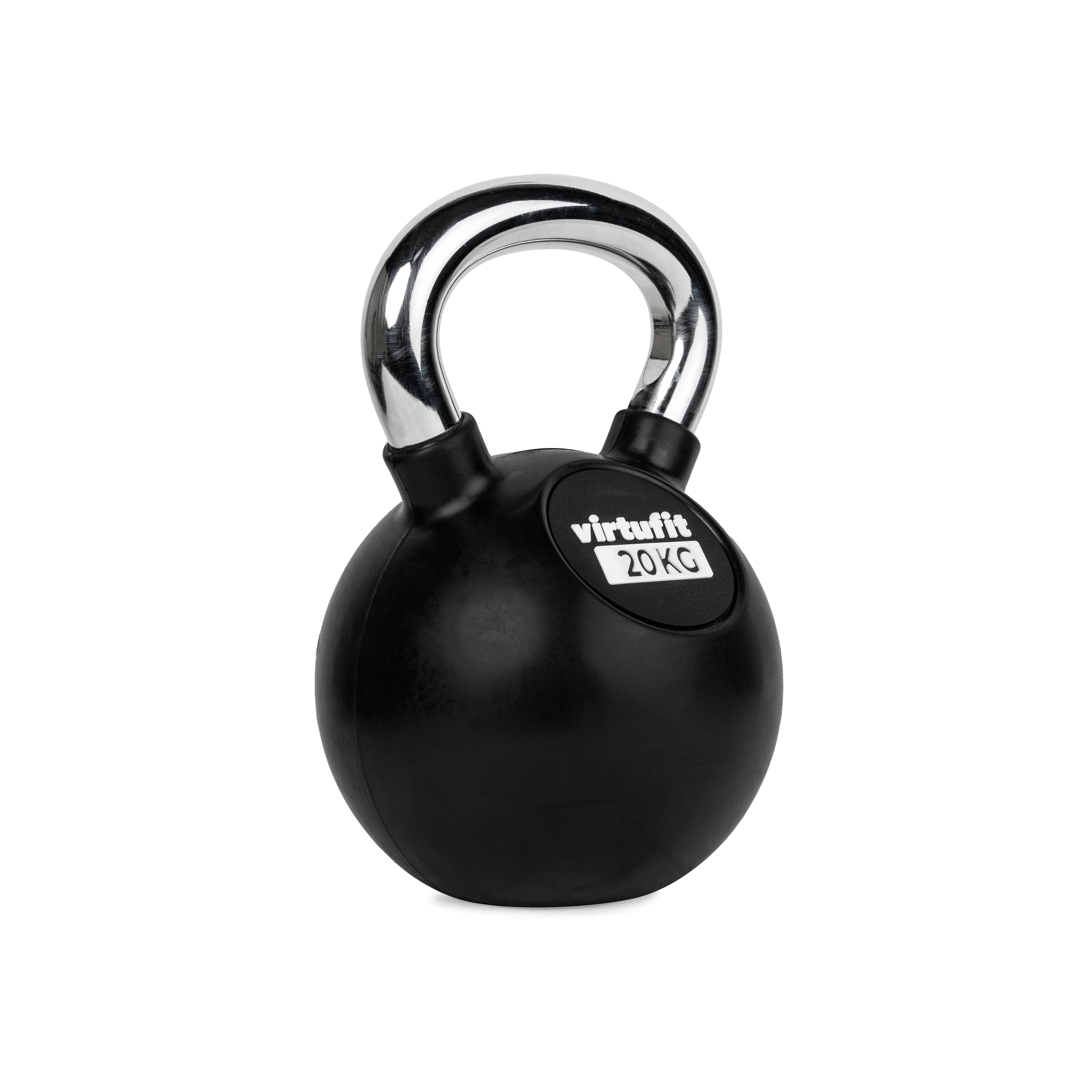 VirtuFit Kettlebell - Rubber/Chroom - 20 kg - tweedekans