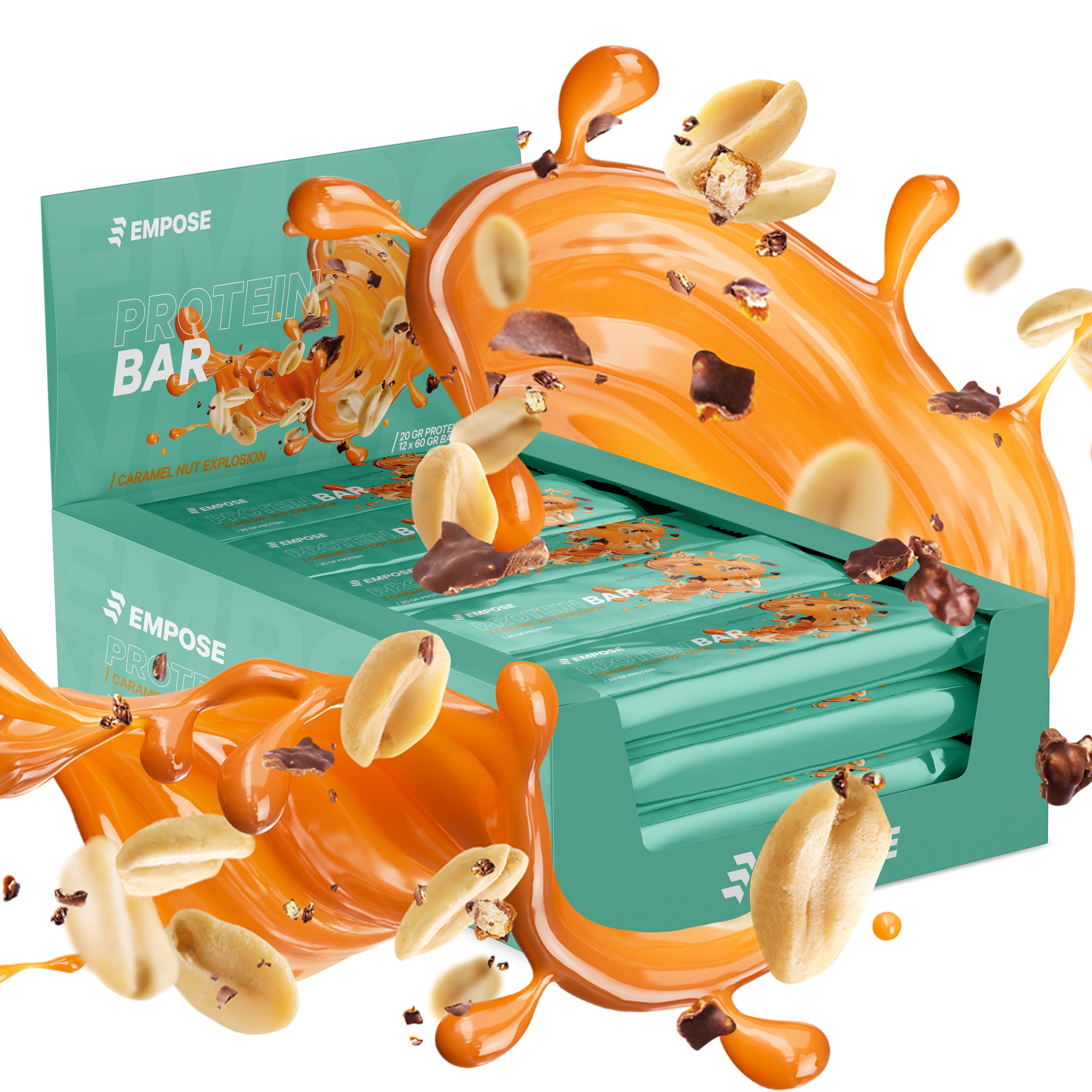 Empose Nutrition Protein Bar - Caramel Nut Explosion - 12 x 60 gr