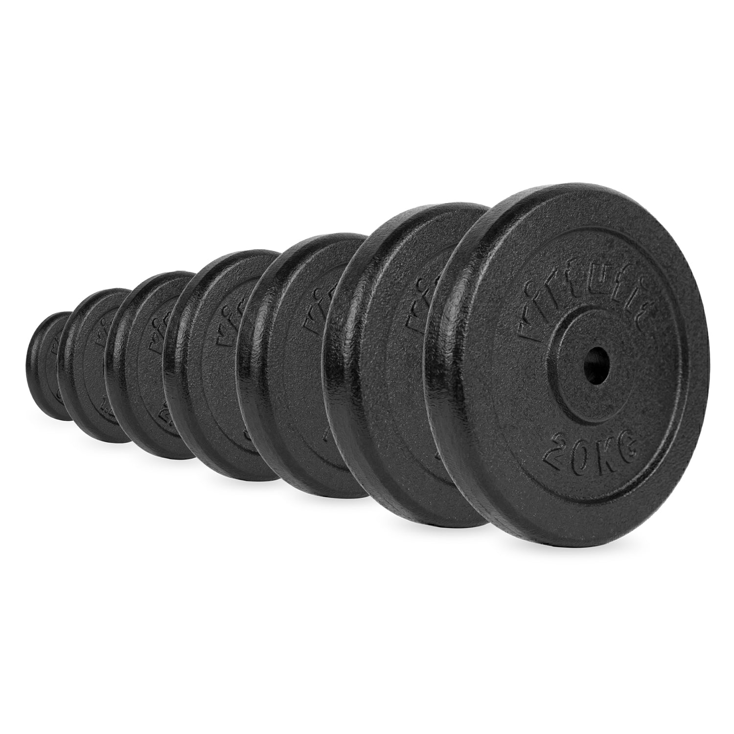 VirtuFit Gietijzeren Halterschijf - Halter gewicht - 30 mm - 5 kg - Zwart