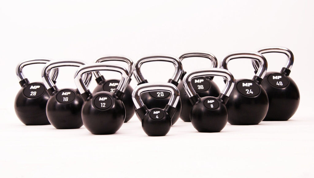 Muscle Power Rubberen Kettlebell - Zwart - 8 kg