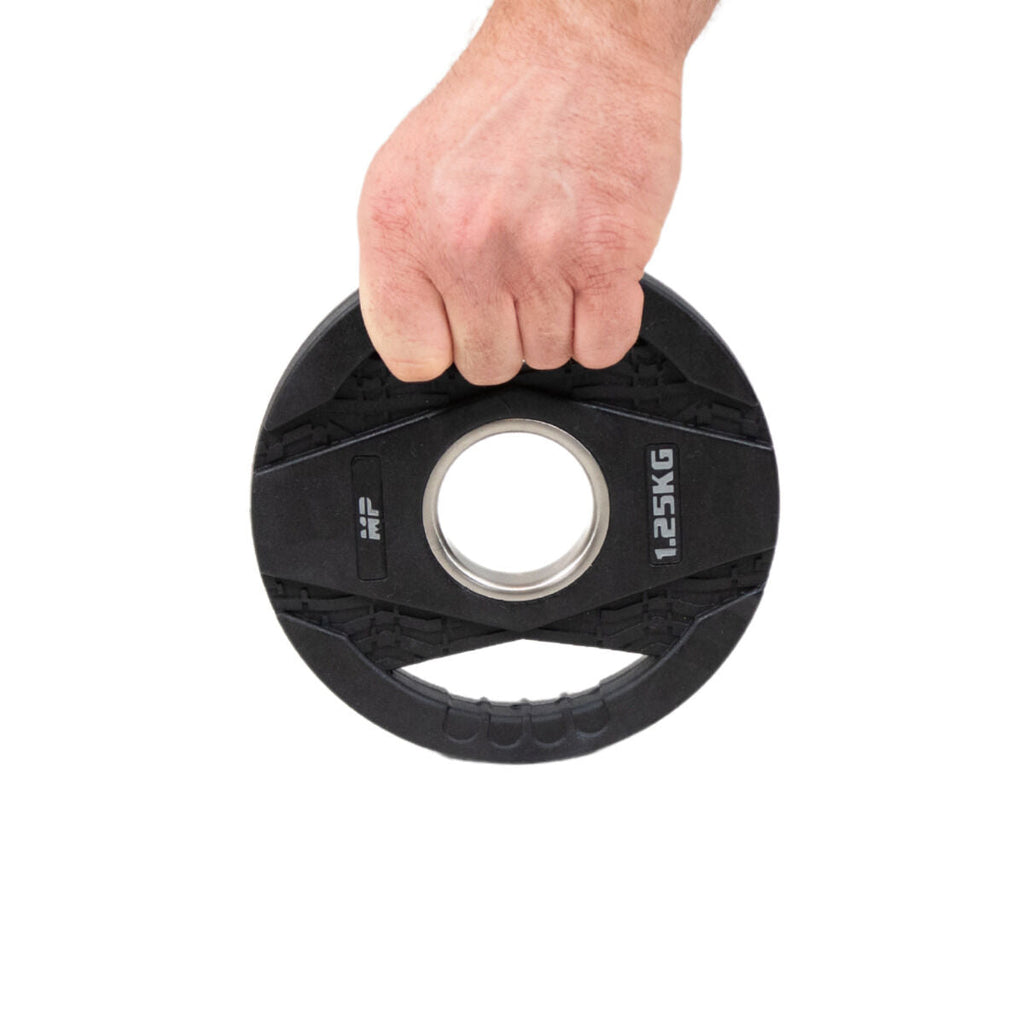 Muscle Power Olympische Halterschijf met Handgrepen - Rubber - 1,25 kg