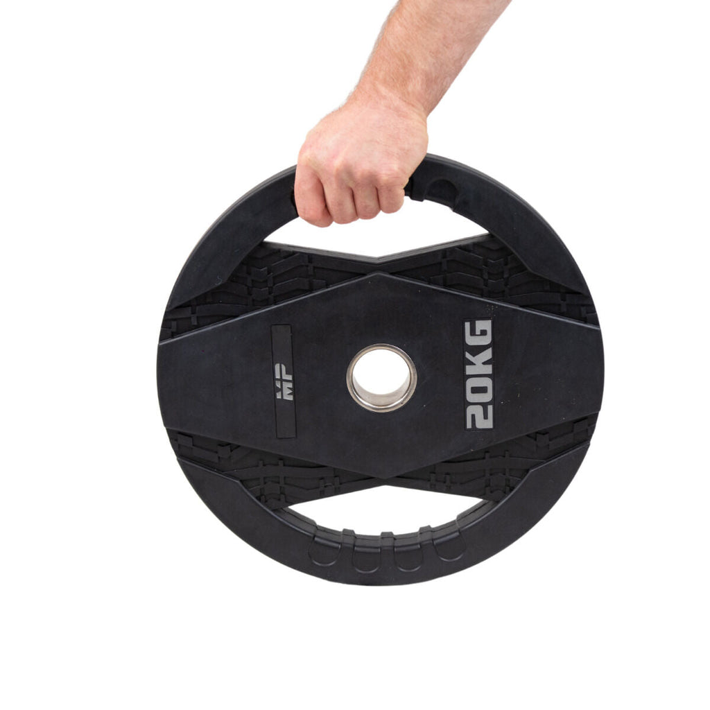 Muscle Power Olympische Halterschijf met Handgrepen - Rubber - 20 kg