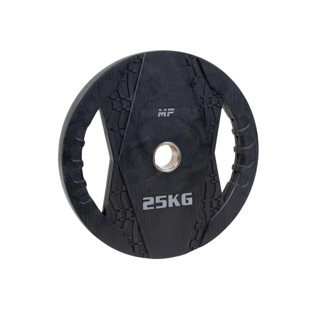 Muscle Power Olympische Halterschijf met Handgrepen - Rubber - 25 kg