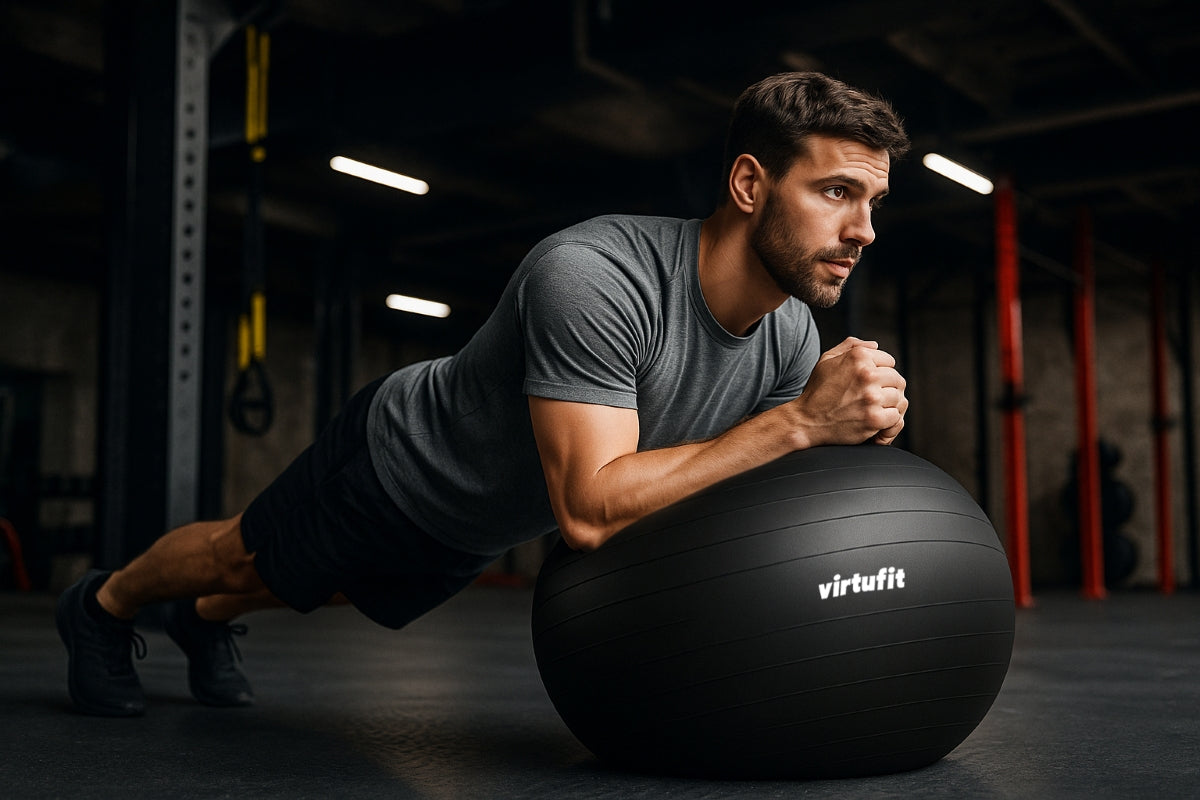 VirtuFit Anti-Burst Fitnessbal Pro - Gymbal - Swiss Ball - met Pomp - Zwart - 75 cm
