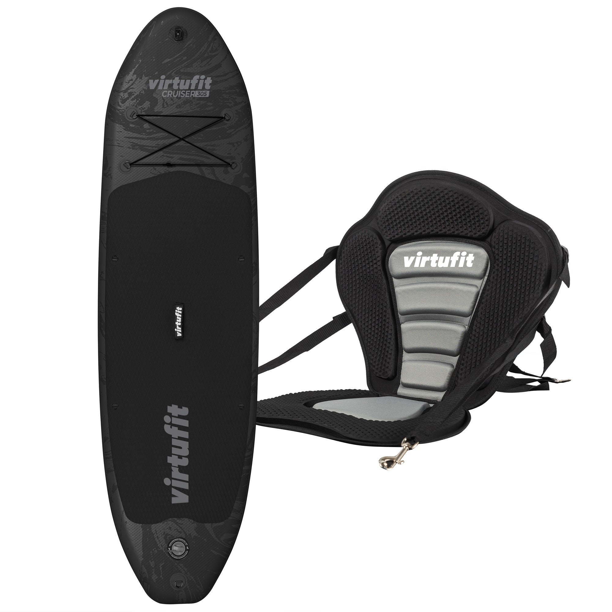 VirtuFit Supboard Cruiser 305 - Zwart - Met Kajak zitje, accessoires en draagtas -Tweedekans
