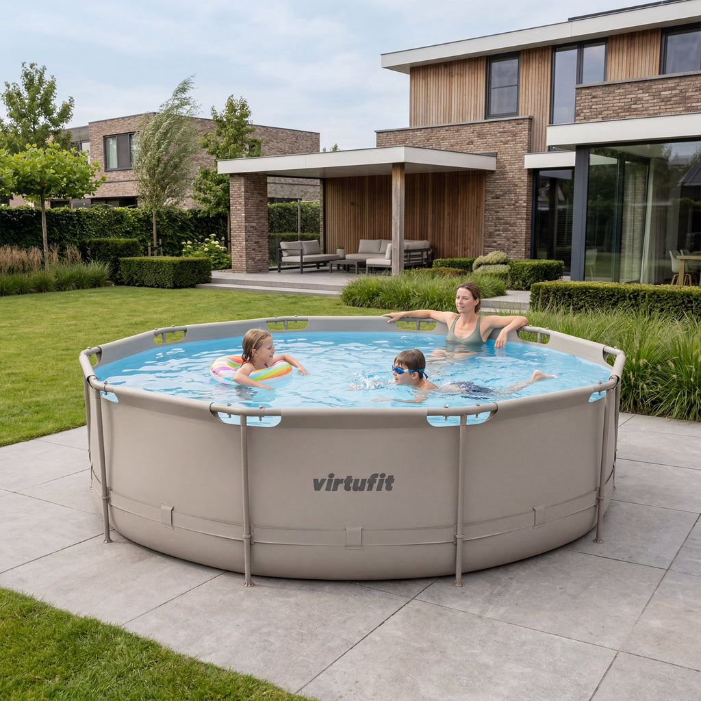 VirtuFit Rond Zwembad - Ø366 x 100 cm - Beige - Inclusief Filterpomp