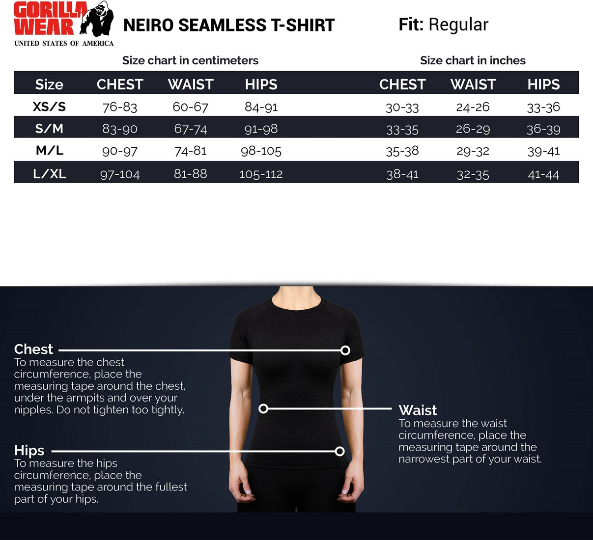 Gorilla Wear Neiro Seamless T-shirt - Zwart