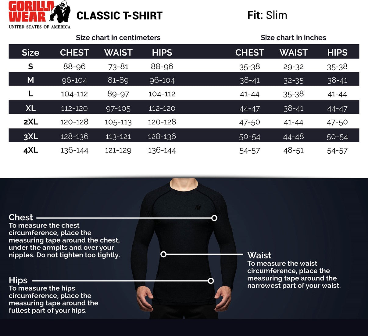 Gorilla Wear Classic T-shirt - Wit