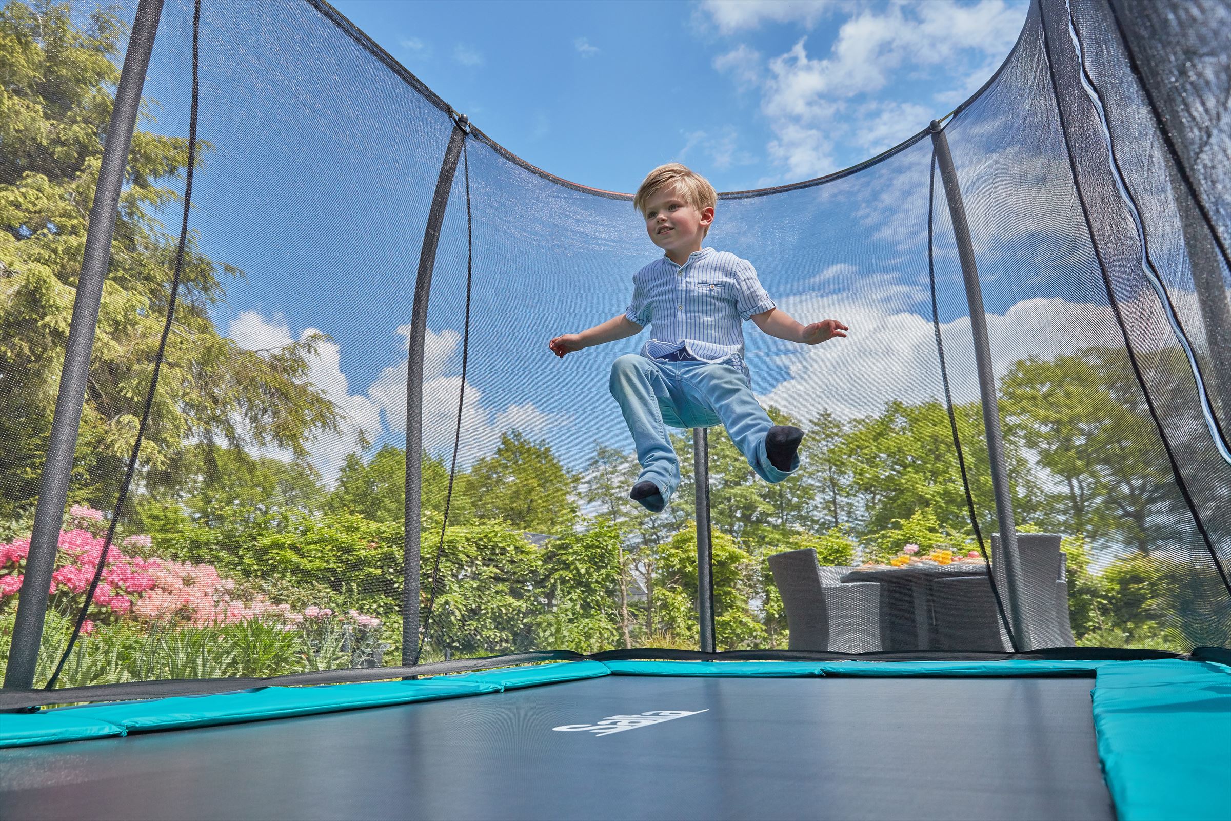 Salta Comfort Edition Ground Trampoline met Veiligheidsnet - 305 x 214 cm - Groen