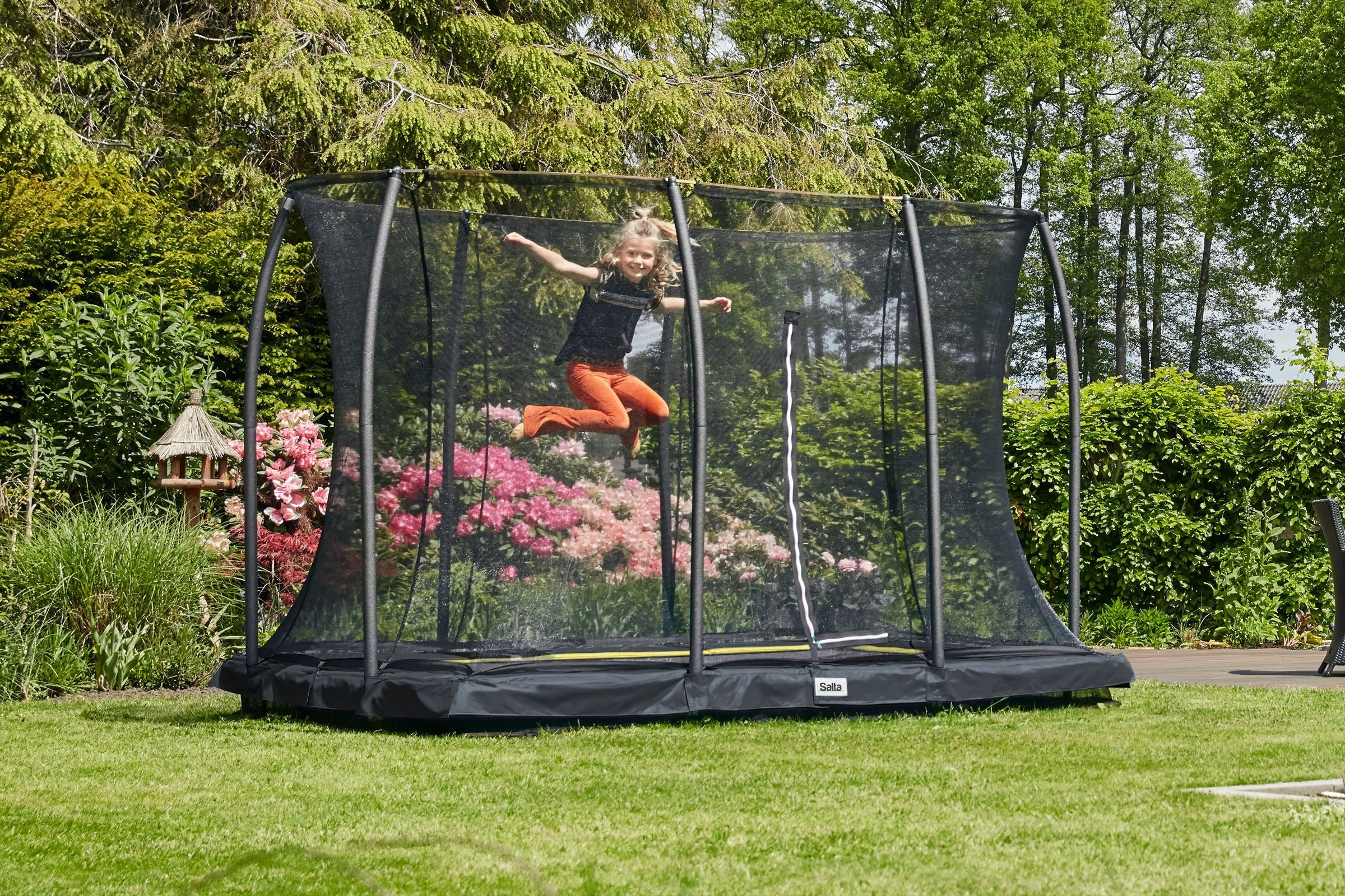Salta Comfort Edition Ground Trampoline met Veiligheidsnet - 305 x 214 cm - Zwart