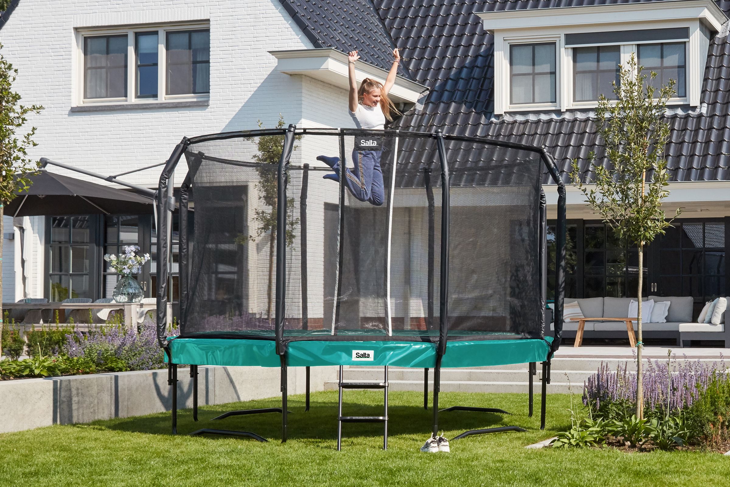 Salta First Class Trampoline met Veiligheidsnet - 251 cm - Groen