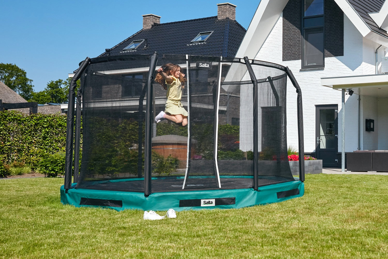 Salta Premium Ground Trampoline met Veiligheidsnet - 396 cm - Groen
