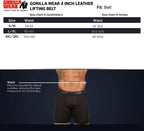 Gorilla Wear Halterriem - 4 Inch Leren Lifting Belt - Bruin
