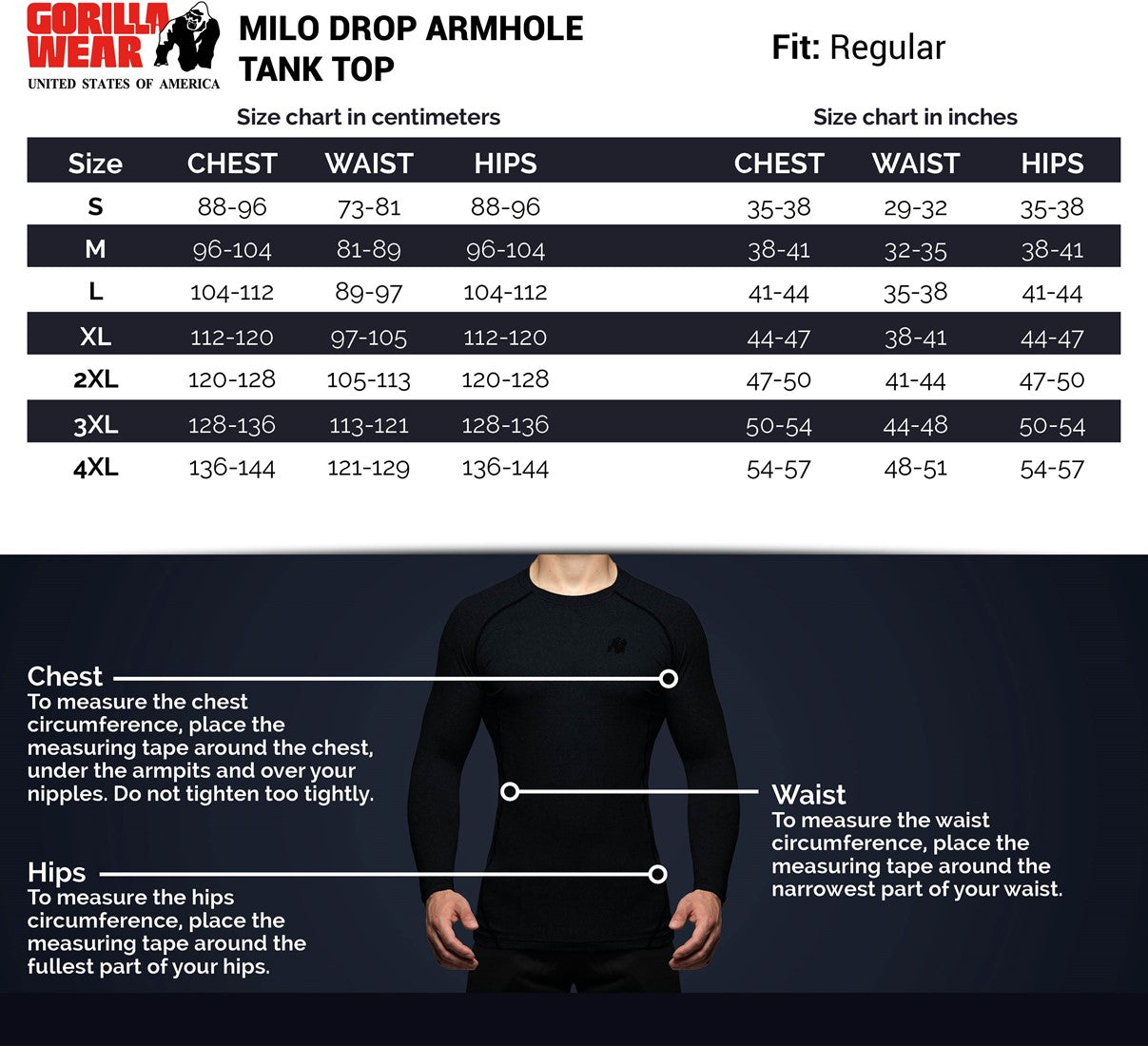 Gorilla Wear Milo Drop Armhole Tank Top - Zwart