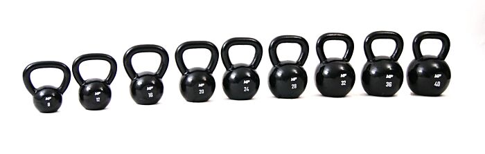 Muscle Power Gietijzeren Kettlebell - Zwart - 28 kg