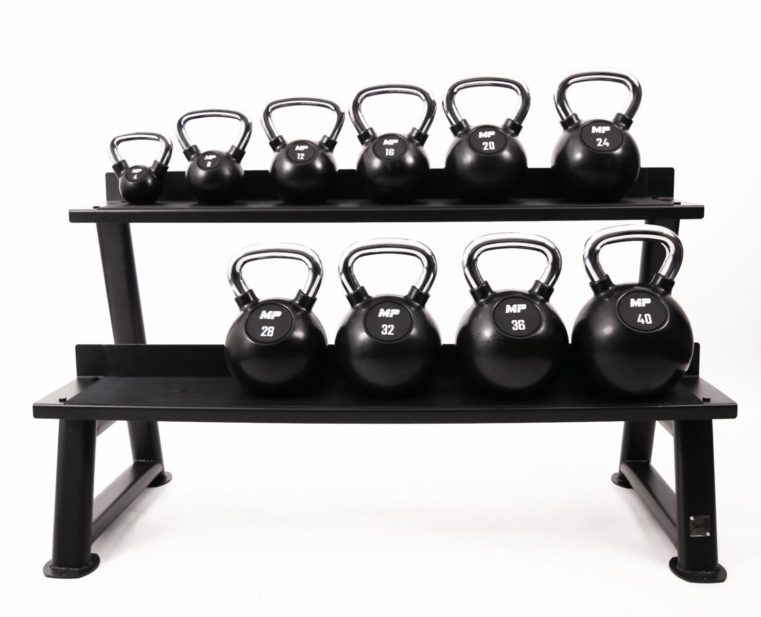 Muscle Power Rubberen Kettlebell - Zwart - 4 kg