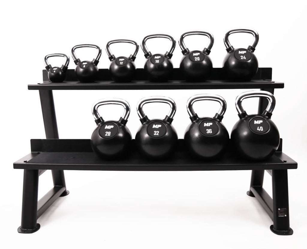 Muscle Power Rubberen Kettlebell - Zwart - 8 kg