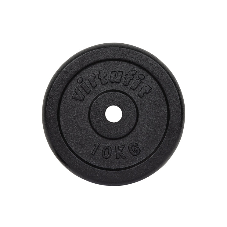 VirtuFit Gietijzeren Halterschijf - Halter gewicht - 30 mm - 10 kg - Zwart
