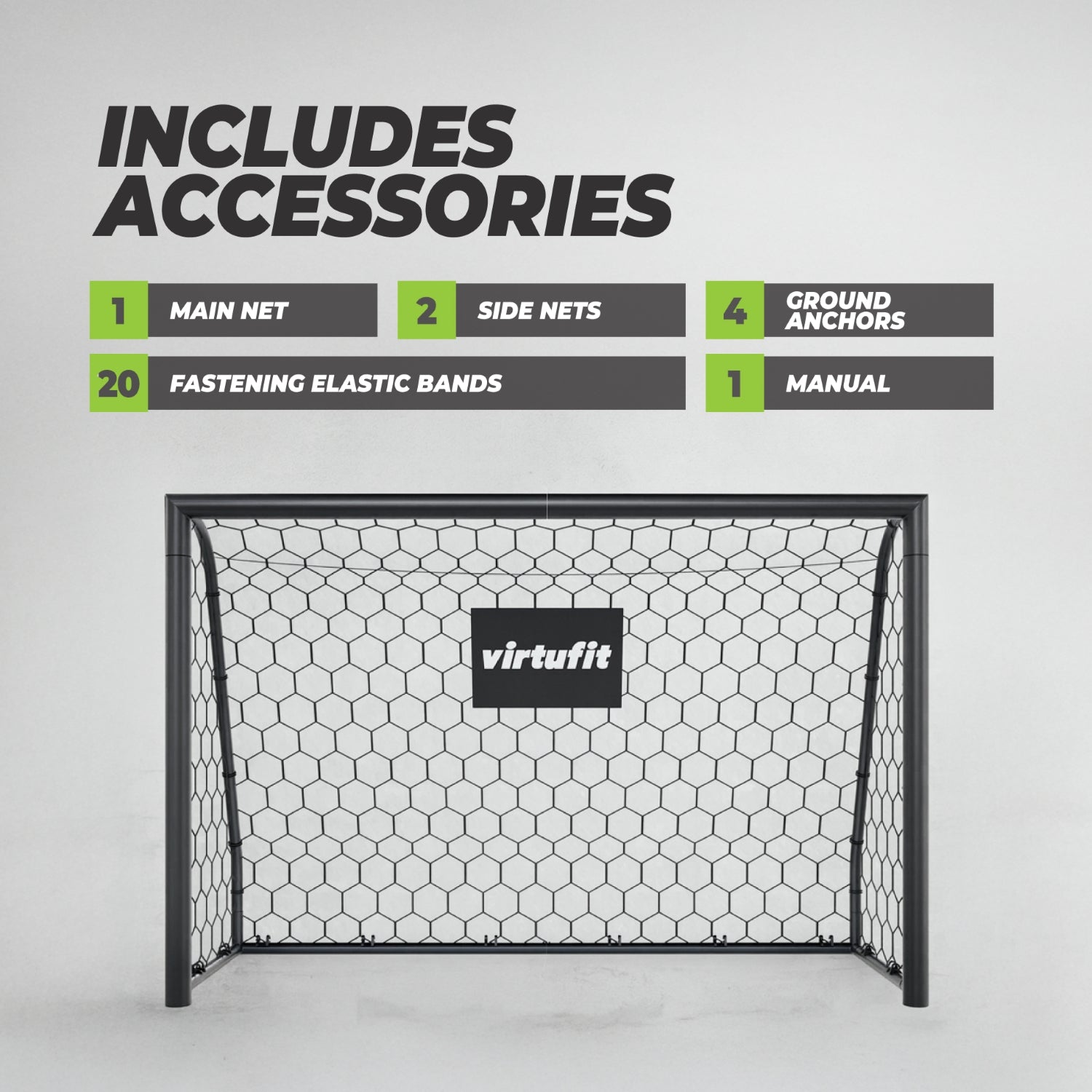 VirtuFit Voetbaldoel Premium - Heavy Duty Voetbal Goal - 180 x 120 x 60 - Tweedekans