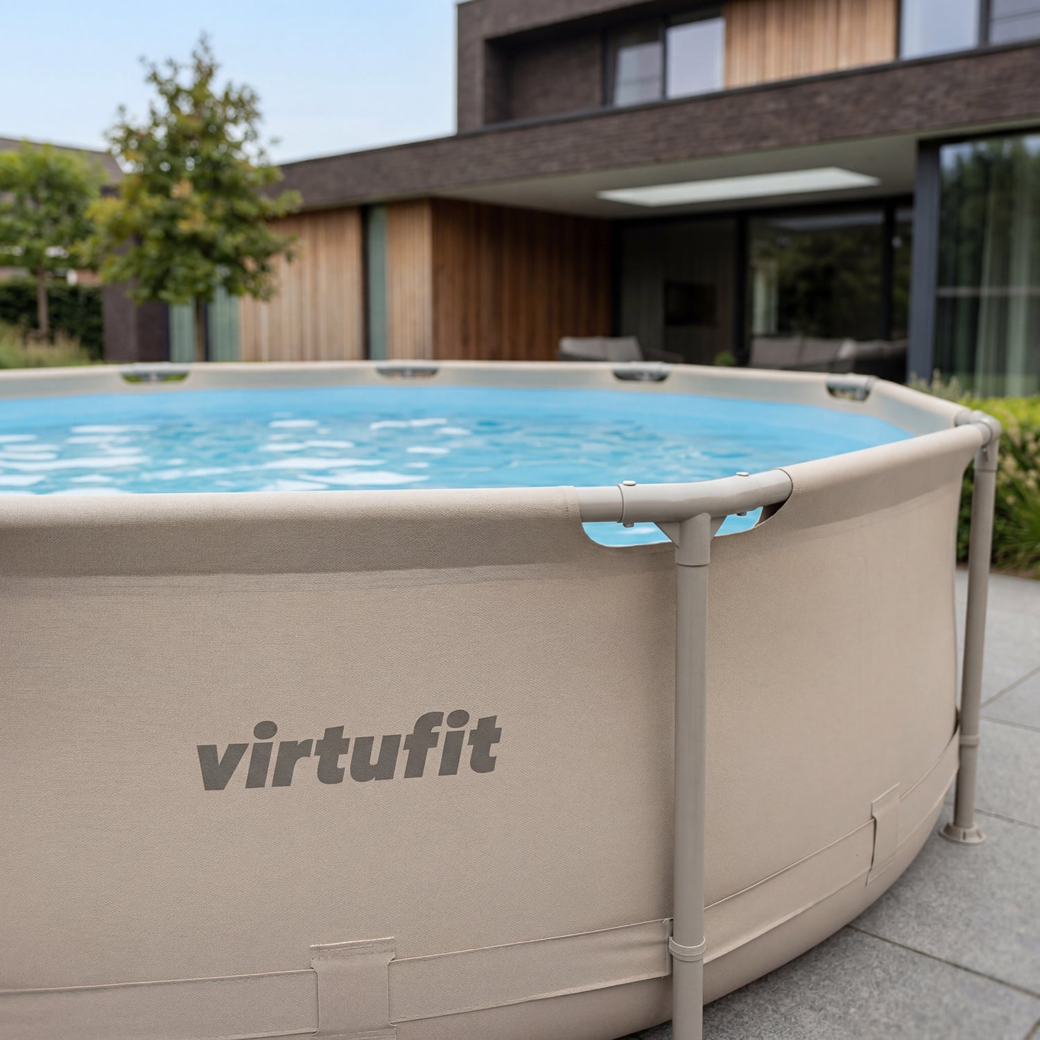 VirtuFit Zwembad Rond Ø244 x 76 cm - Beige - Compleet Pakket