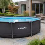 VirtuFit Rond Zwembad - Ø244 x 76 cm - Antraciet - Inclusief Filterpomp