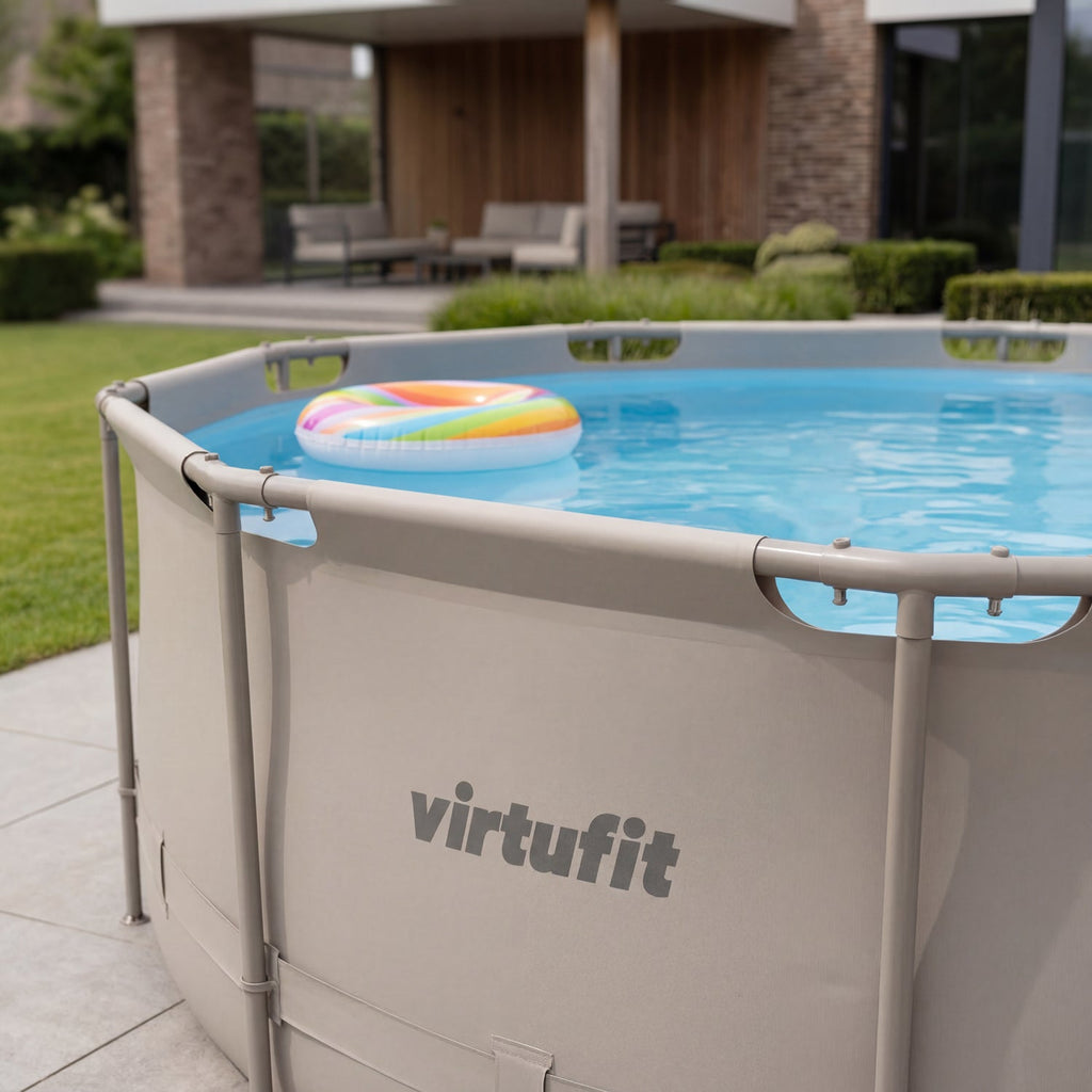 VirtuFit Zwembad Rond Ø366 x 100 cm - Beige - Compleet Pakket