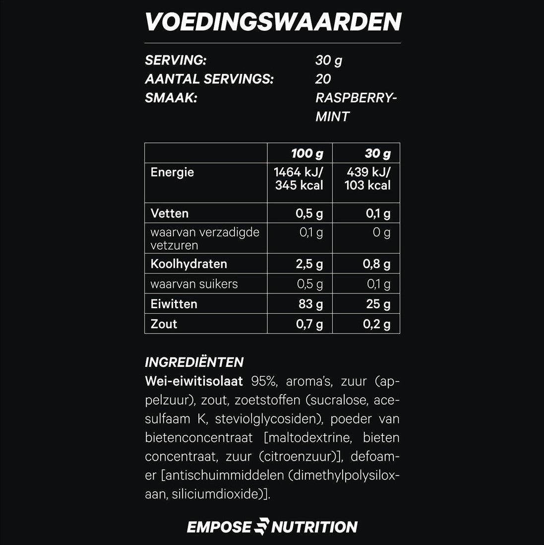 Empose Nutrition Water Clear Isolate - Eiwit Poeder - Protein Combi-Deal - Ice Tea Peach / Raspberry Mint