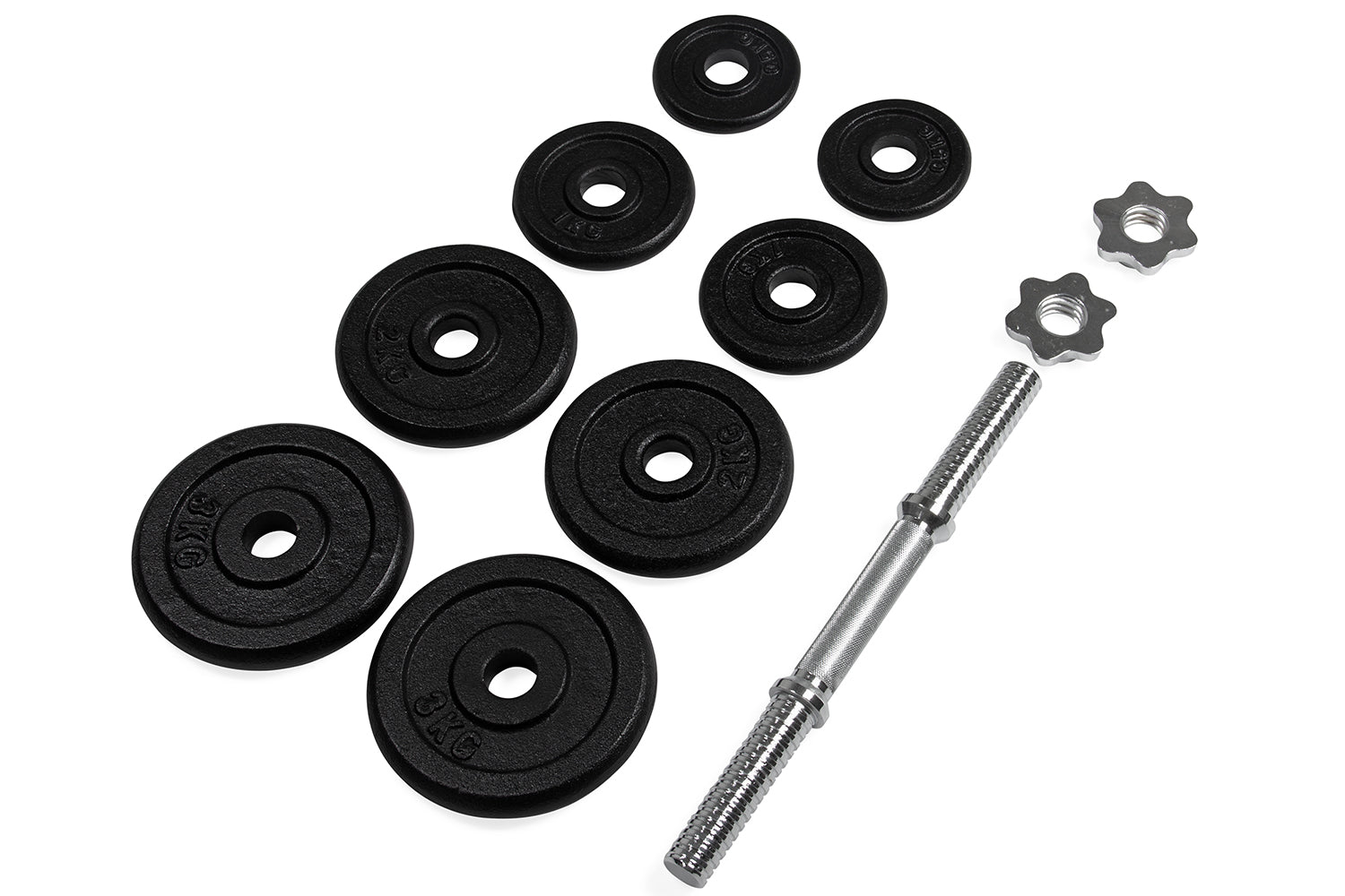 VirtuFit Dumbbellset Pro - Verstelbare Halterset - Gietijzer - 2 x 15 kg