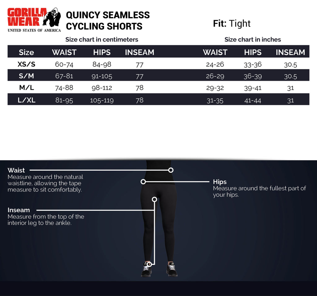 Gorilla Wear Quincy Seamless Cycling Shorts - Zwart