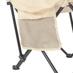 VirtuFit Opvouwbare Camping Stoel met Voetsteun - Strandstoel - Beige - Tweedekans