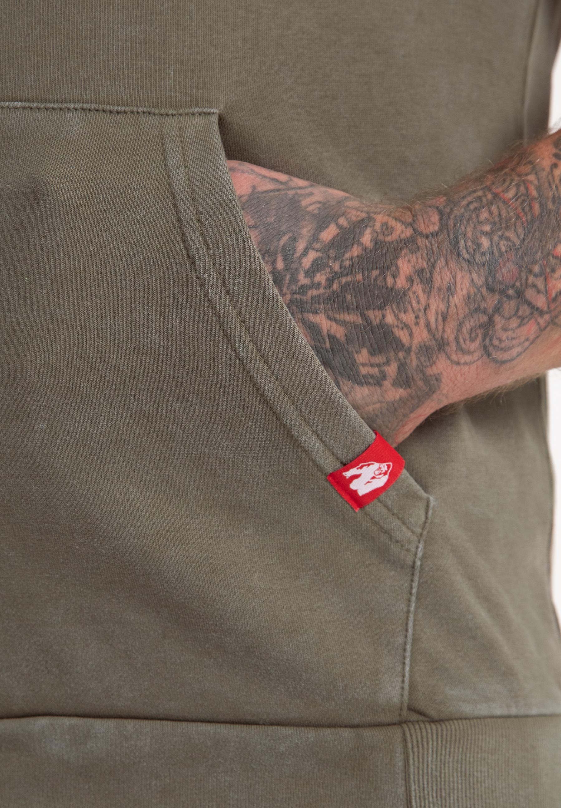Gorilla Wear Silverdale Mouwloze Hoodie - Legergroen
