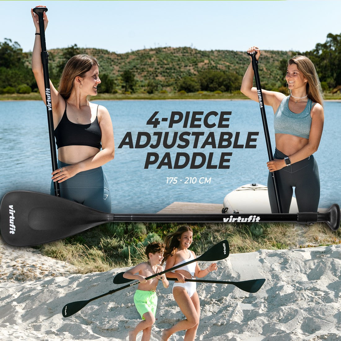 VirtuFit Supboard Cruiser 305 - Zwart - Met Kajak zitje, accessoires en draagtas