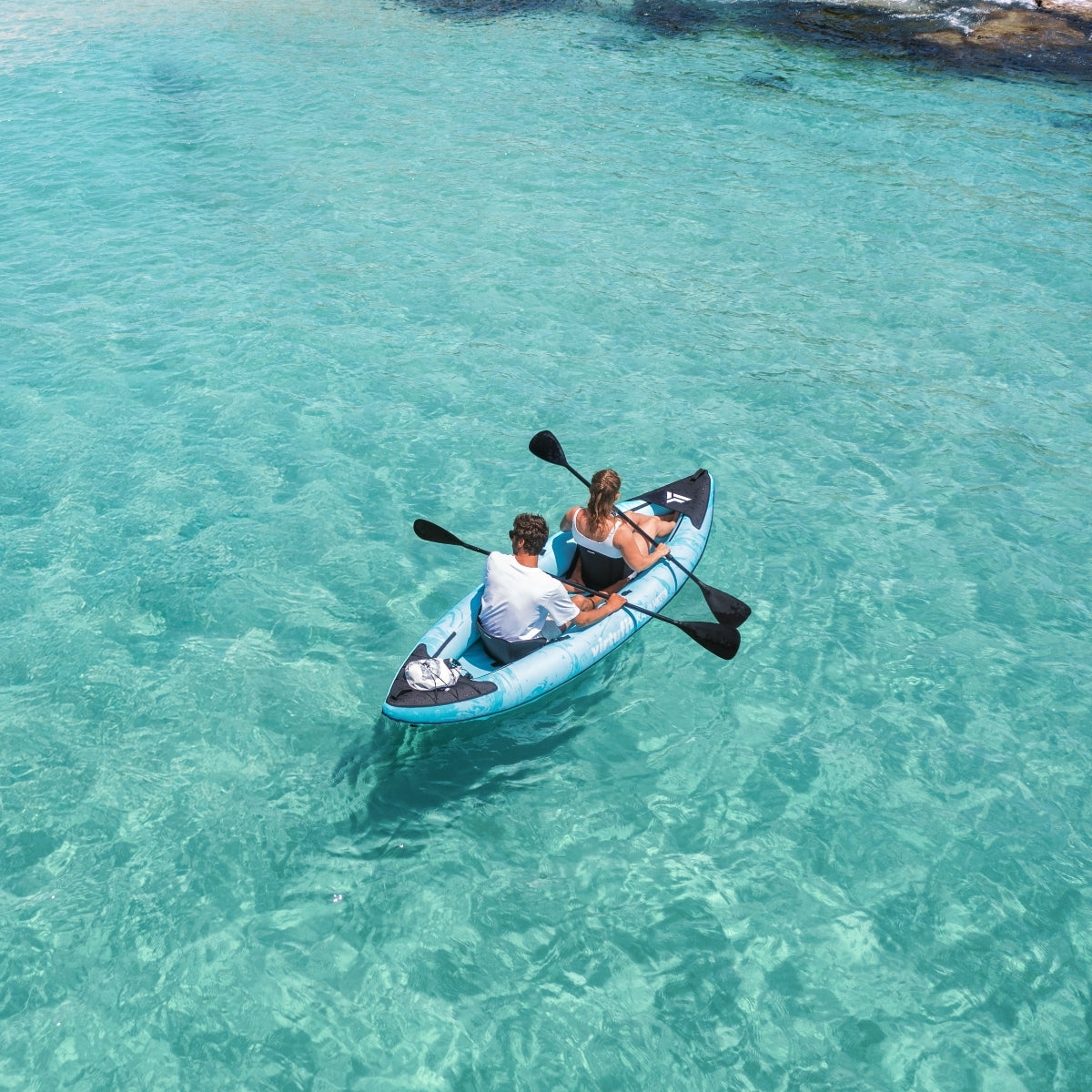 VirtuFit Kayak 335 - Turquoise - Met Kajak zitjes en draagtas