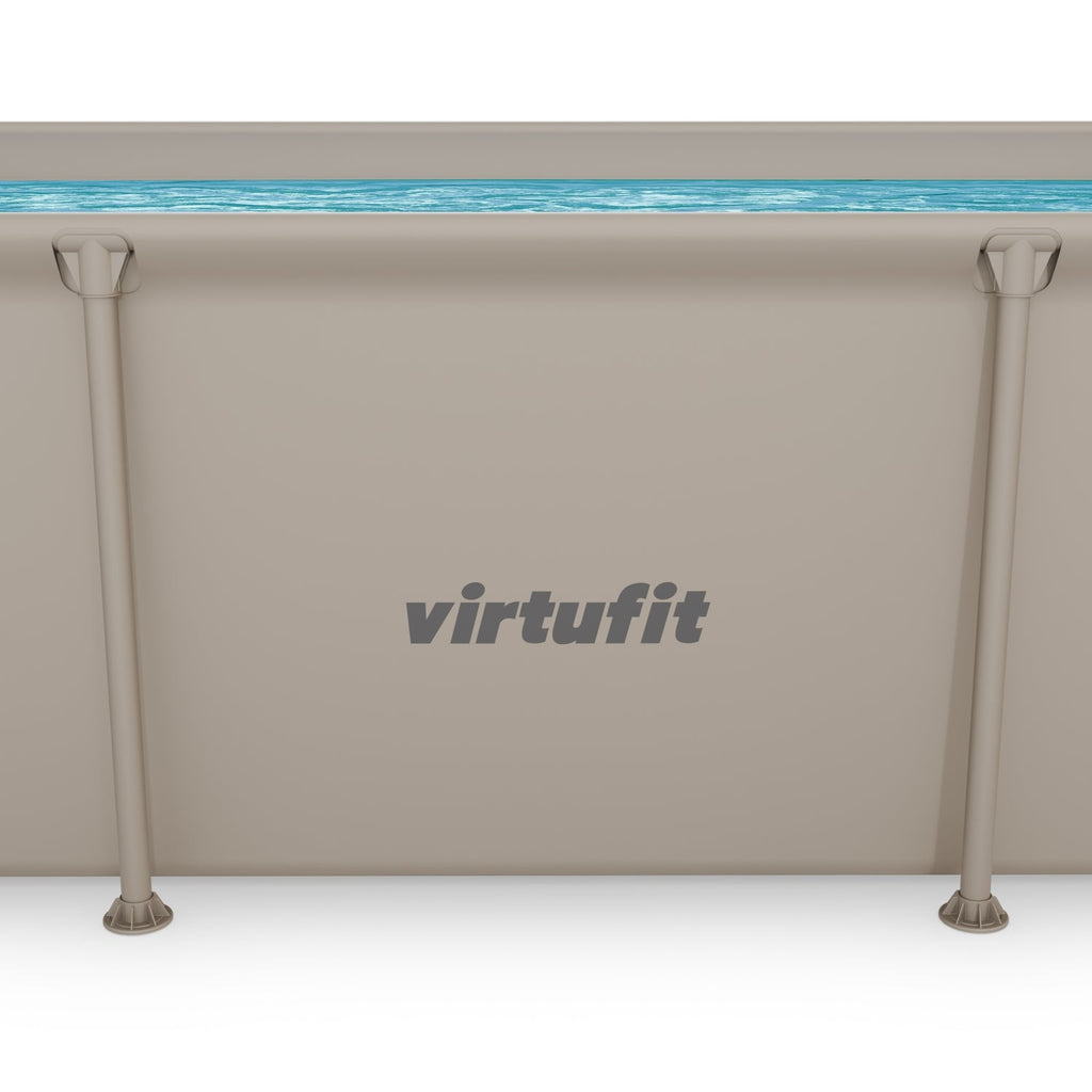 VirtuFit Rechthoekig Zwembad - 260 x 180 x 66 cm - Beige - Inclusief Filterpomp