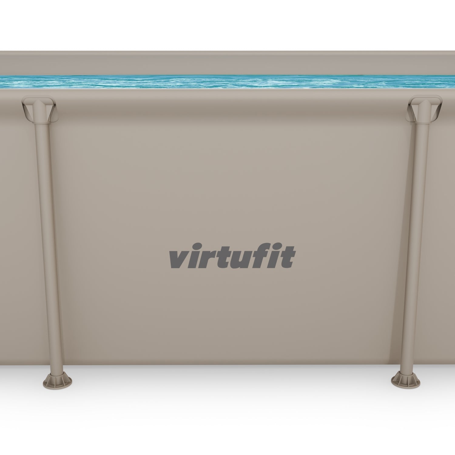 VirtuFit Rechthoekig Zwembad - 260 x 180 x 66 cm - Beige - Inclusief Filterpomp