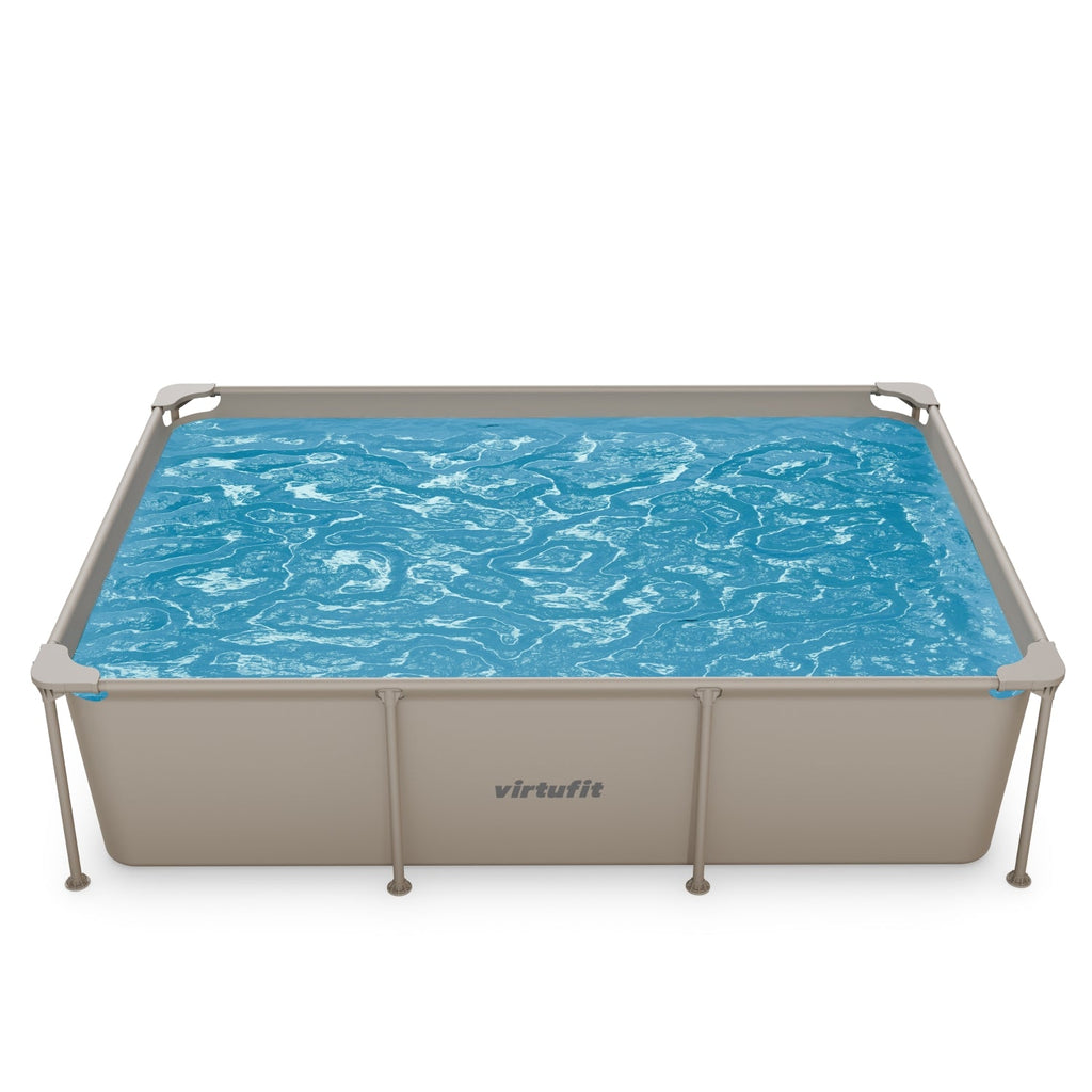 VirtuFit Rechthoekig Zwembad - 260 x 180 x 66 cm - Beige - Inclusief Filterpomp
