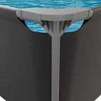 VirtuFit Rechthoekig Zwembad - 260 x 180 x 66 cm - Antraciet - Inclusief Filterpomp