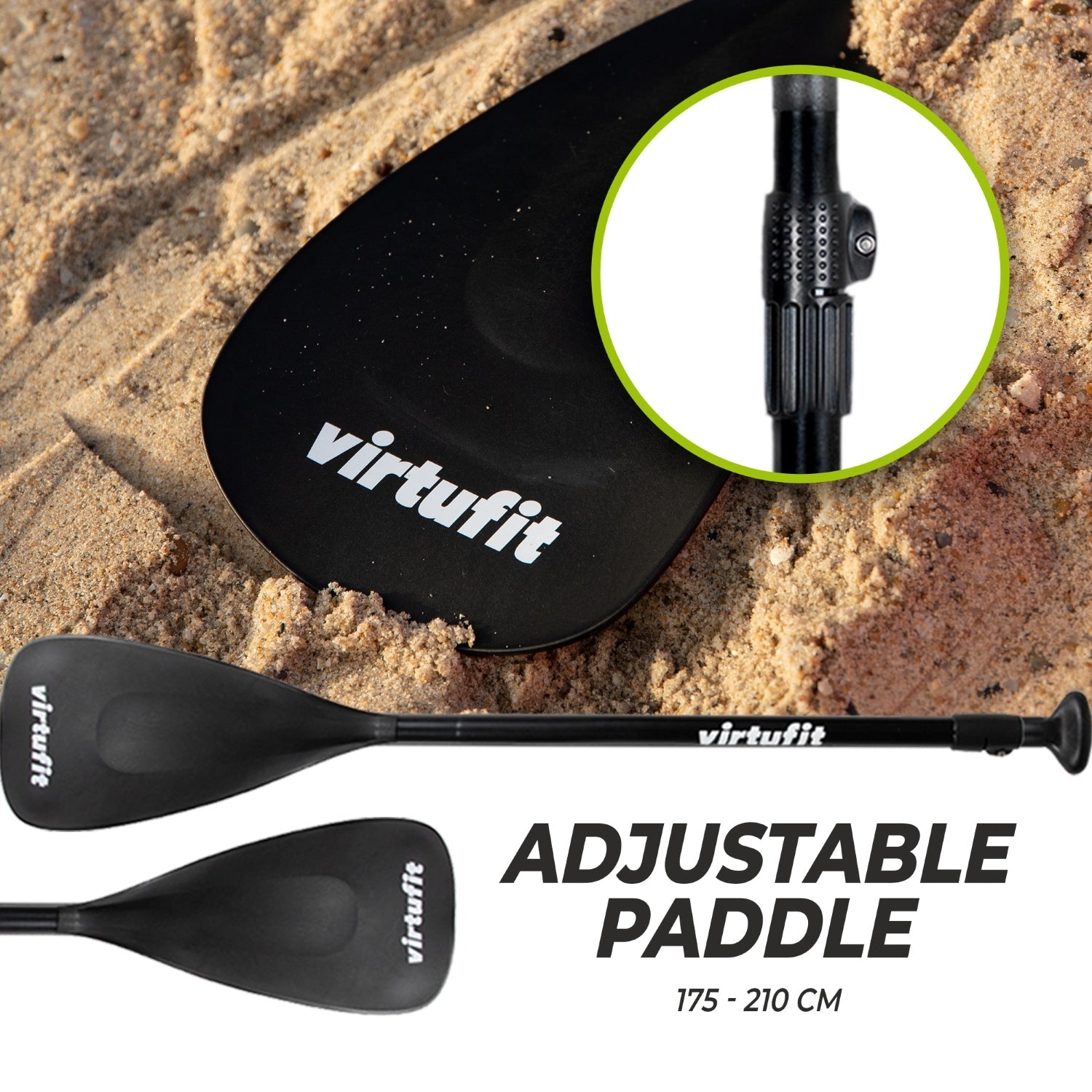 Virtufit Supboard Surfer 305 - Zwart - Inclusief Windzeil en accessoires