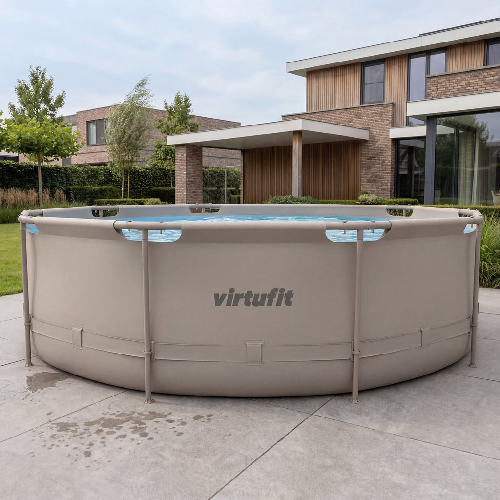 VirtuFit Zwembad Rond Ø366 x 100 cm - Beige - Compleet Pakket