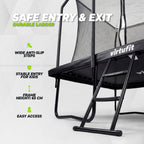 VirtuFit Premium Rechthoekige Trampoline met Veiligheidsnet - Zwart - 183 x 274 cm - Gratis trap