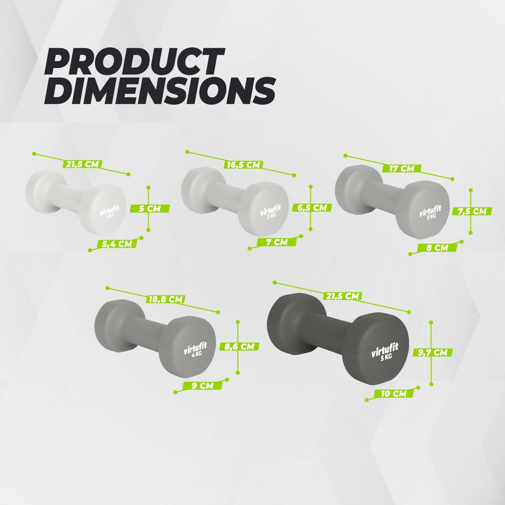 VirtuFit Vinyl Dumbbell Set Pro - 2 x 5 kg