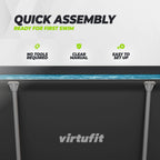VirtuFit Rechthoekig Zwembad - 260 x 180 x 66 cm - Antraciet - Inclusief Filterpomp