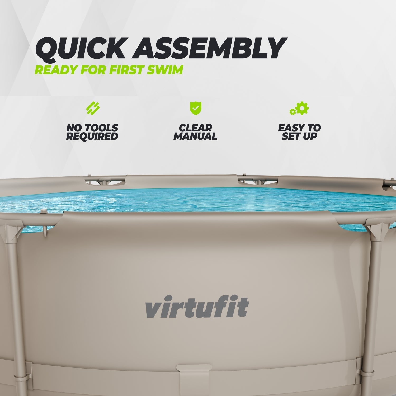 VirtuFit Rond Zwembad - Ø305 x 76 cm - Beige